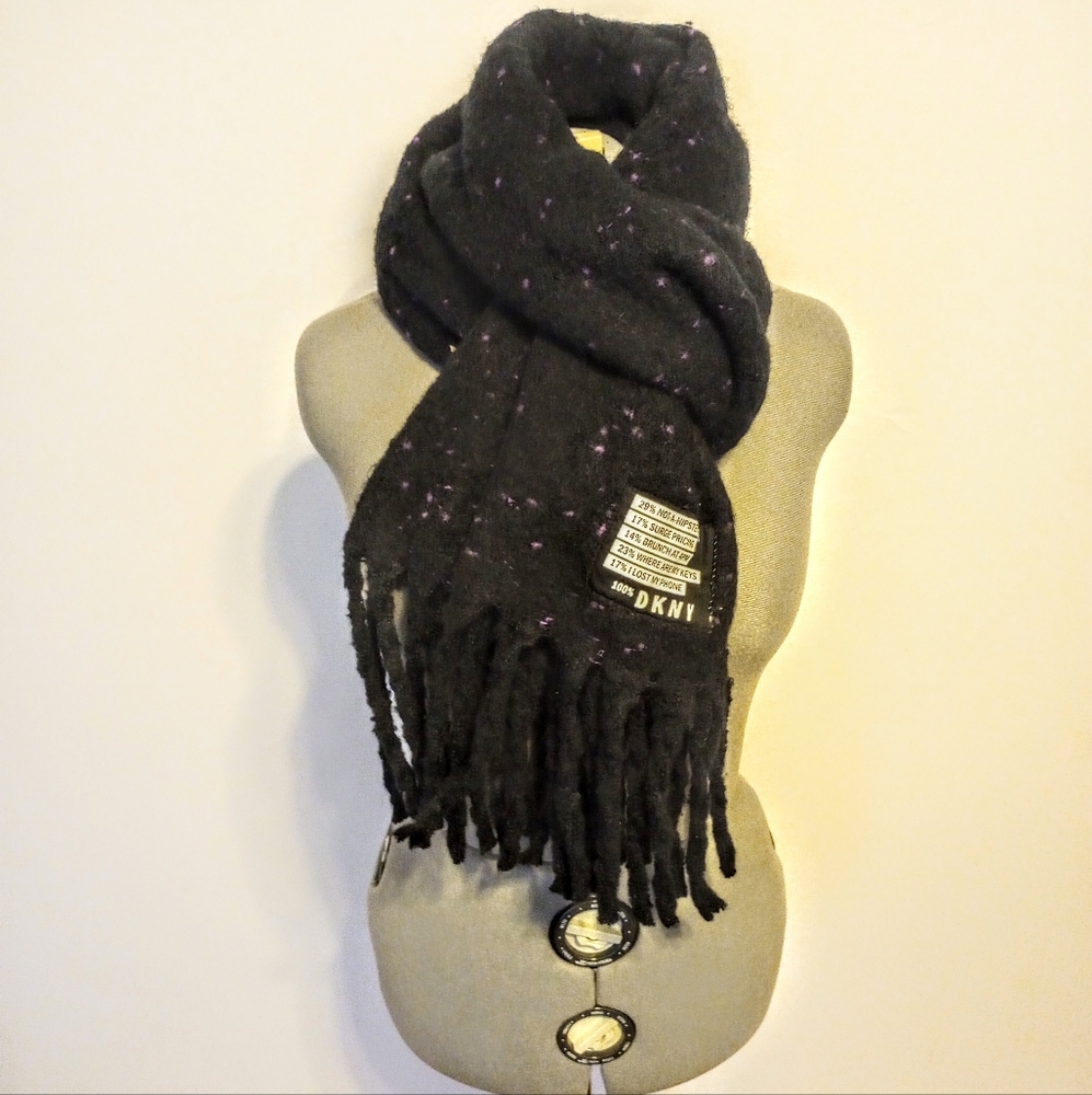 NWOT DKNY Large Fuzzy Scarf